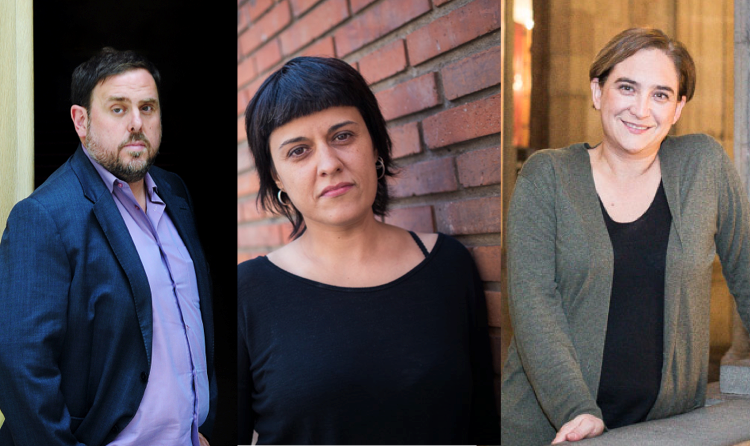 Oriol Junqueras (ERC), Anna Gabriel (CUP) i Ada Colau (Barcelona en Comú) / CRÍTIC